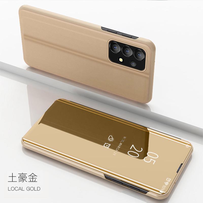 Für Samsung Galaxy A14 A34 A54 5G Hülle Luxus Smart Mirror Magnetic Flip Leder Handyhüllen für Samsung A54 A 14 34 54 Cover For Galaxy A14 5G gold