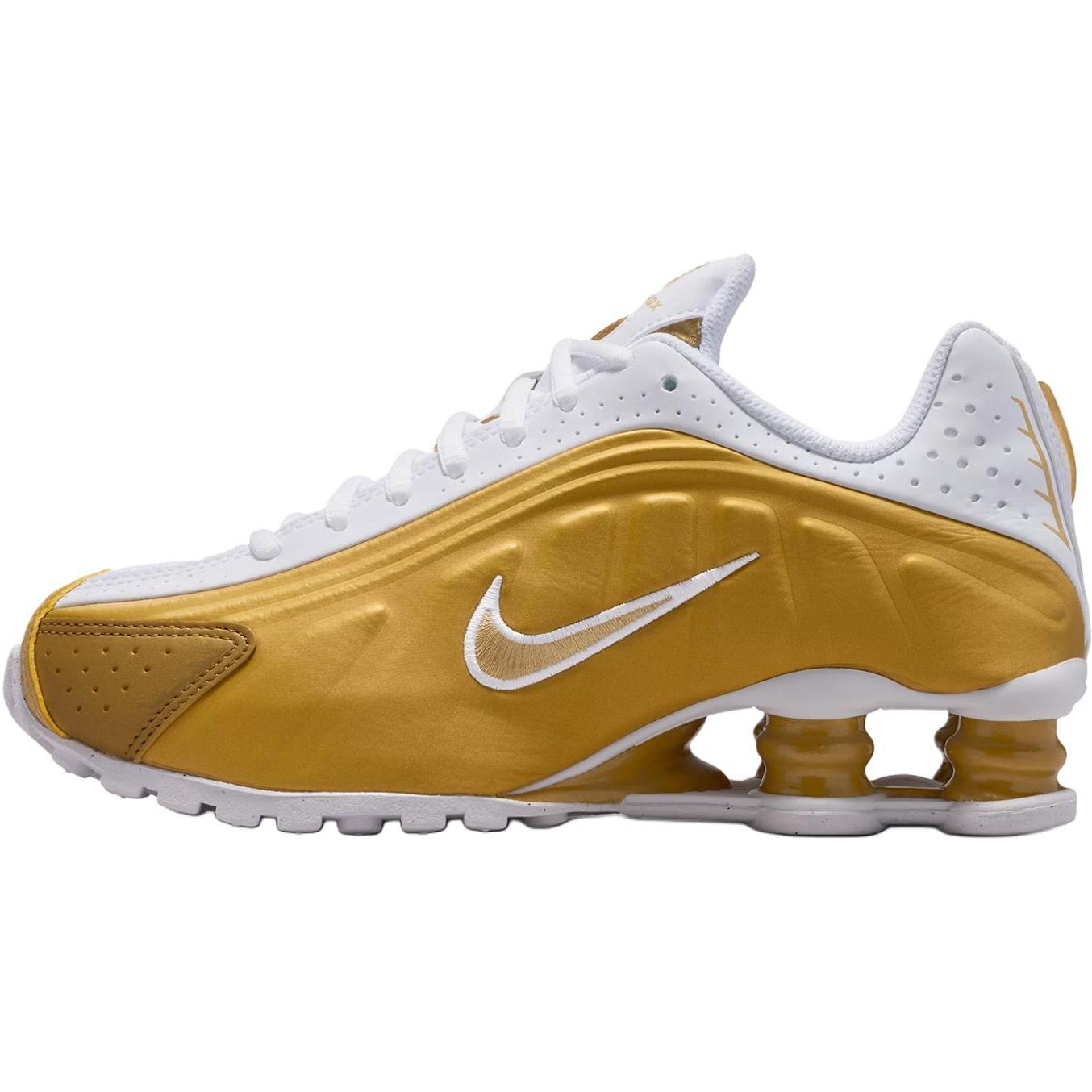 Nike Shox R4 GS Metallic Gold Kinder-Sneaker Weiß CW2626-700 38