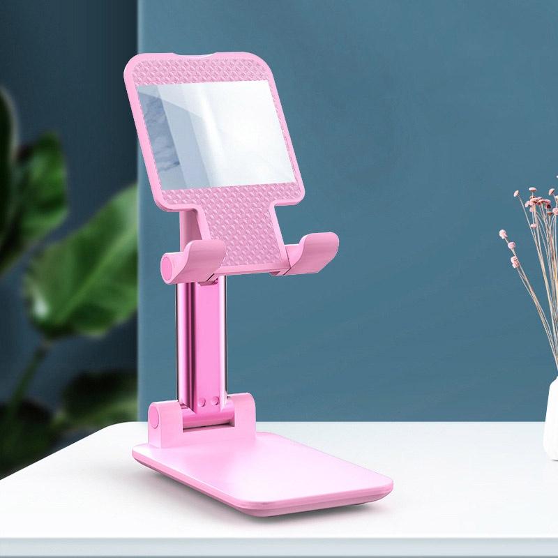 Universeller Desktop-Handy-Halter für IPhone und iPad, verstellbarer Tablet-Klapptisch, Handy-Schreibtisch-Ständer, 1 Stück rosa