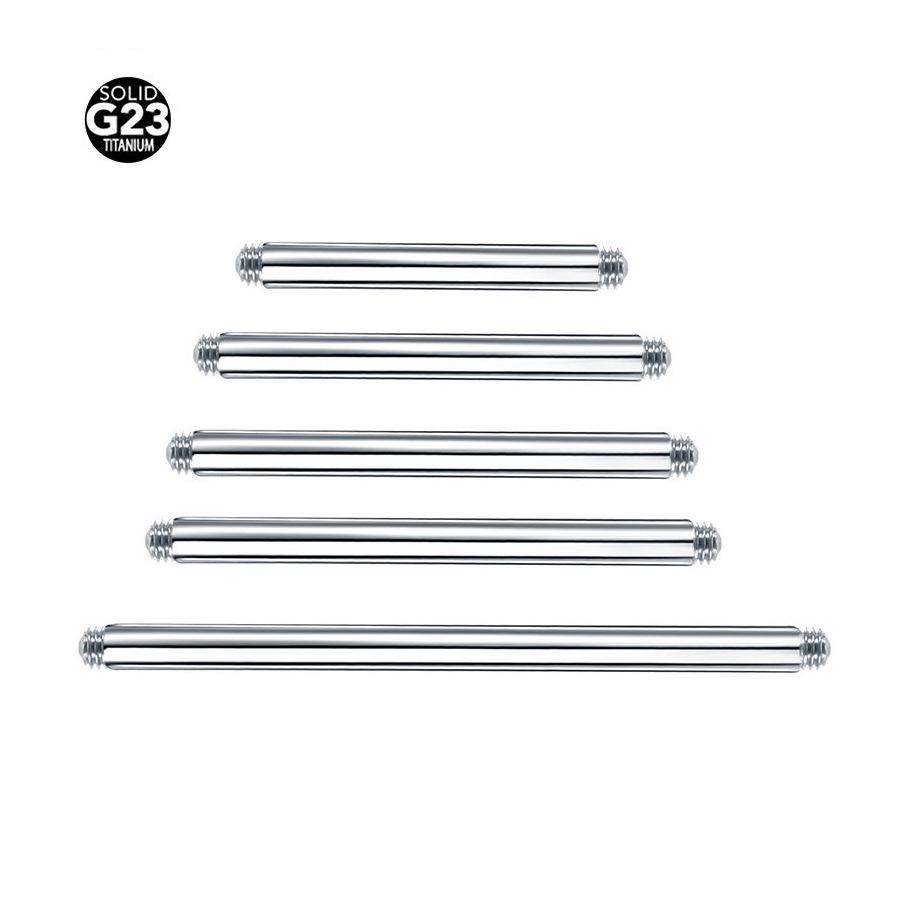 G23 Titanlegierung Körperpiercingschmuck: Außengewinde, gerade Lippe, Zunge, Augenbraue, Ohrstecker. 1.6*10mm M1.6