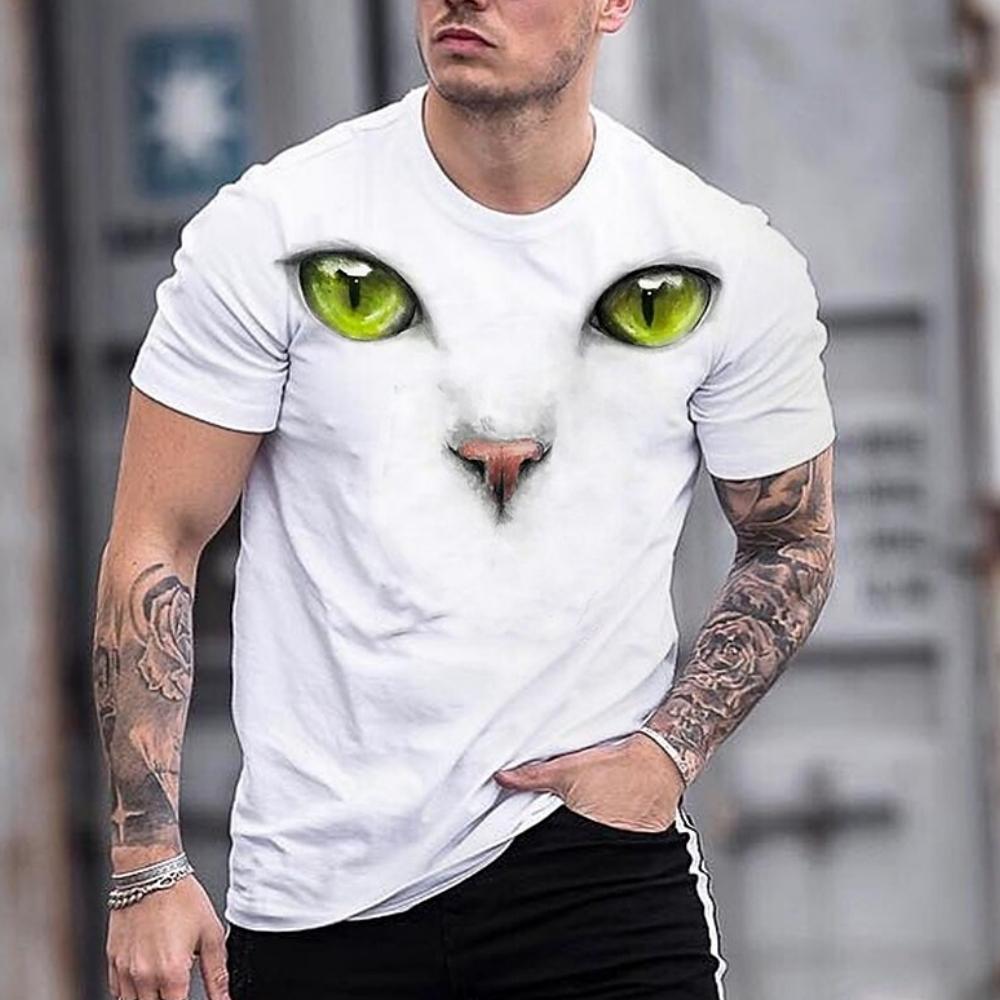 Tier Katze Druck männer T-shirt Harajuku Nette Lose kurzarm Tops Mode Einfache T Shirt Übergroßen Männer Frauen unisex Kleidung XL