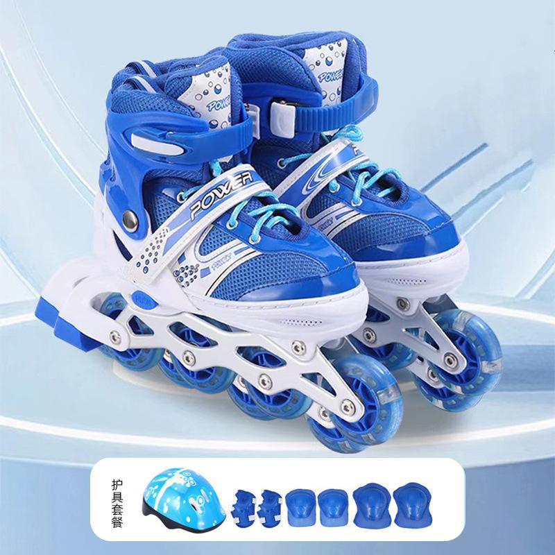 Anfänger Kinder Jungen Mädchen Verstellbare Rollschuhe PVC Einreihige Erwachsene Riemenscheibe Gerade Reihe Rollschuhe L size 39-42
