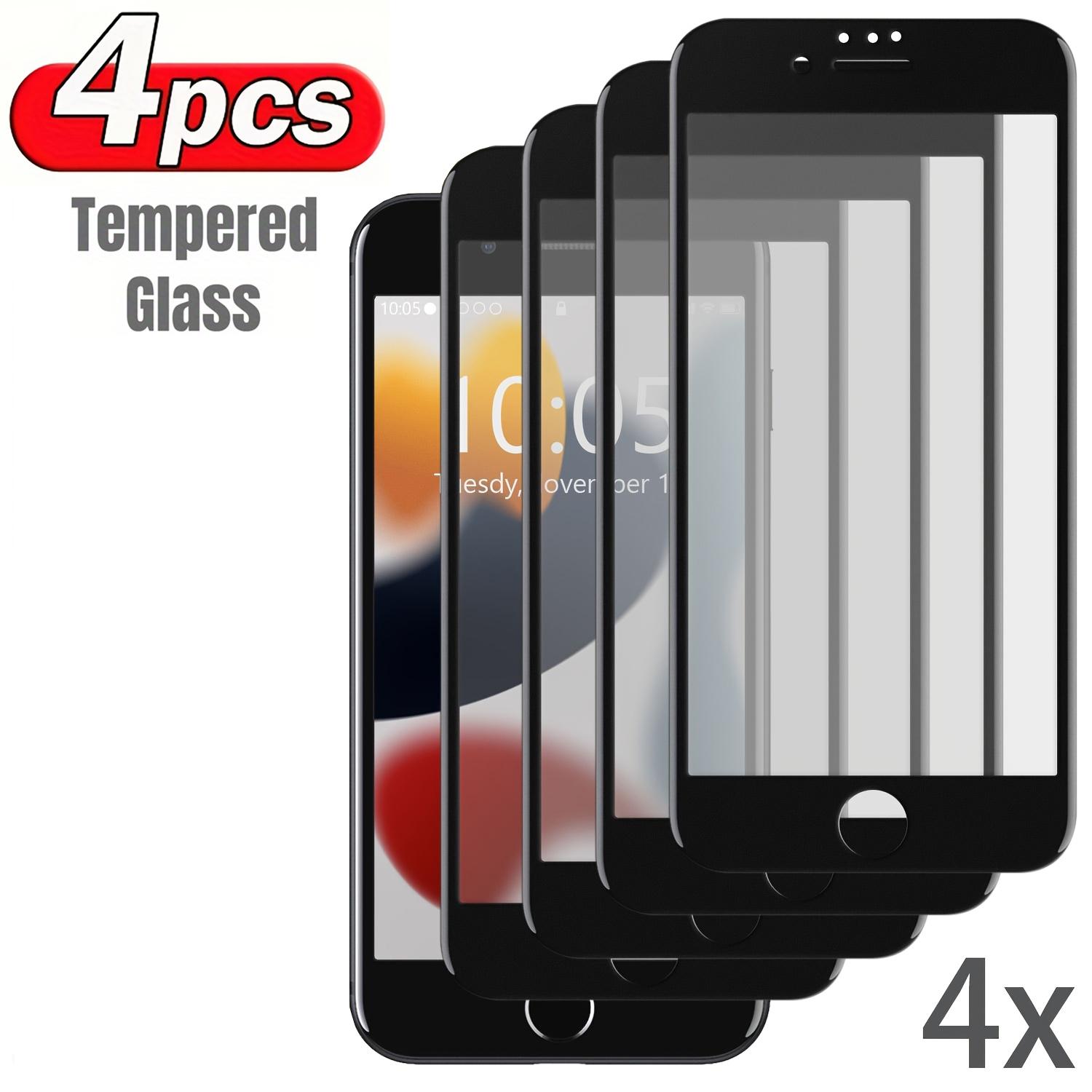 4 Stück Vollabdeckung Panzerglas für iPhone 7 8 6 6S Plus iPhone7 iPhone8 iPhone6 Displayschutzfolie für iPhone SE 2020 2022 SE2 SE3 IphoneSE 9H Glas For iPhone 6 Plus/6s Plus schwarz