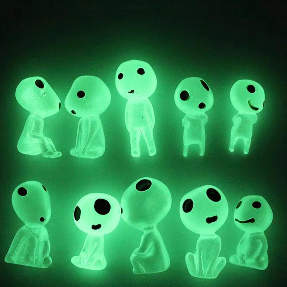 20 Stück Leuchtende Elfen Mini Figuren Aquarium Dekoration Kodama Leuchtet im Dunkeln Figuren Garten Mikro Blume Topf Dekoration Spielzeug Geschenk