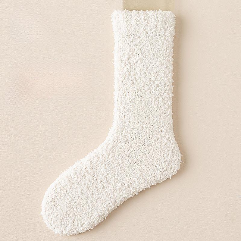 Superwarme Winter Anti-Rutsch Boden Socken Damen Schnee Socken Haus Schlaf Teppich Hausschuhe Socken One size grauweiß