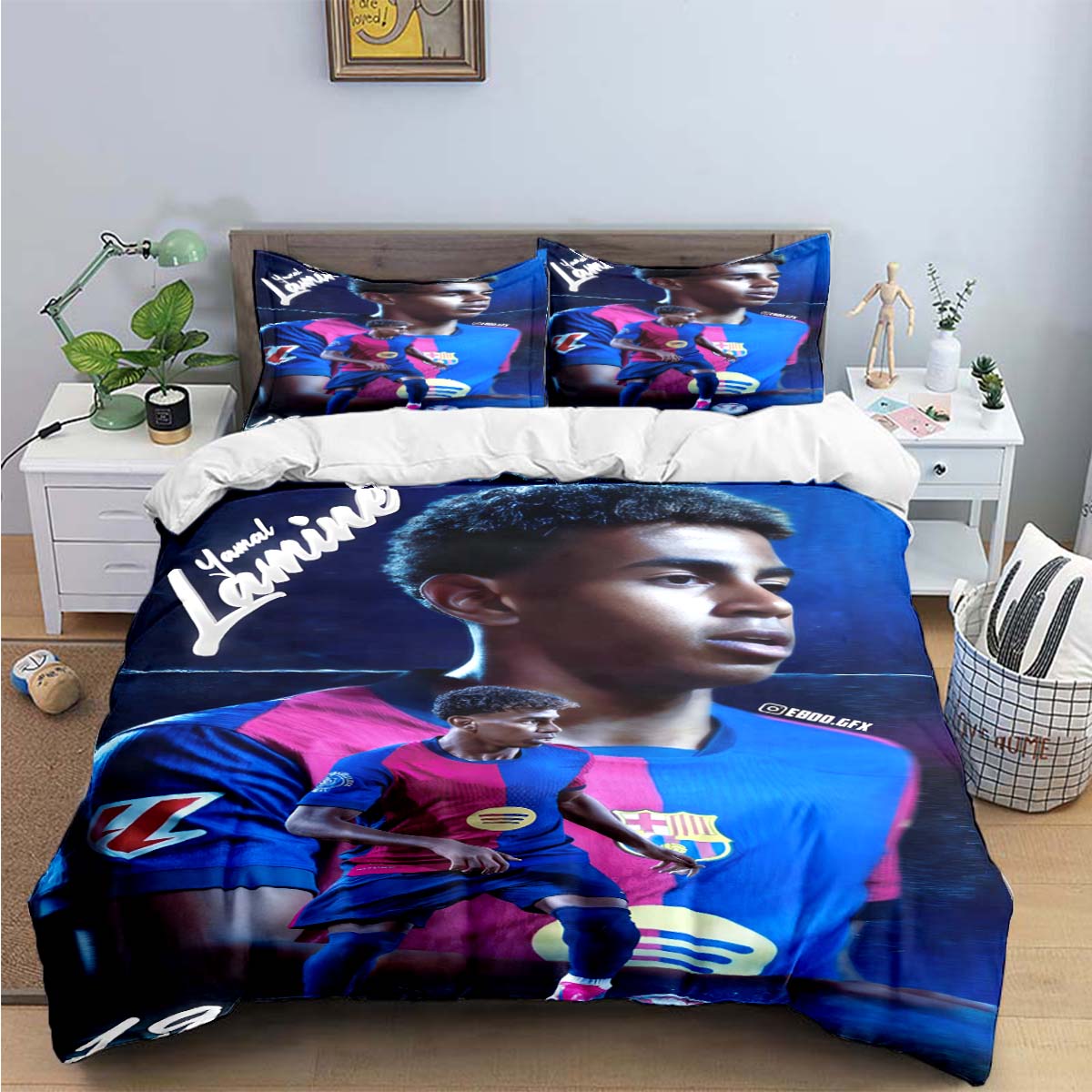 Spanien Fußball Zenozoikum Star L-Lamine Y-Yamal Bettwäsche-Sets Bettwaren-Set Bettbezug Bettdecke-Set Bettwäsche-Set Geschenk US Queen(228*228cm)3pcs