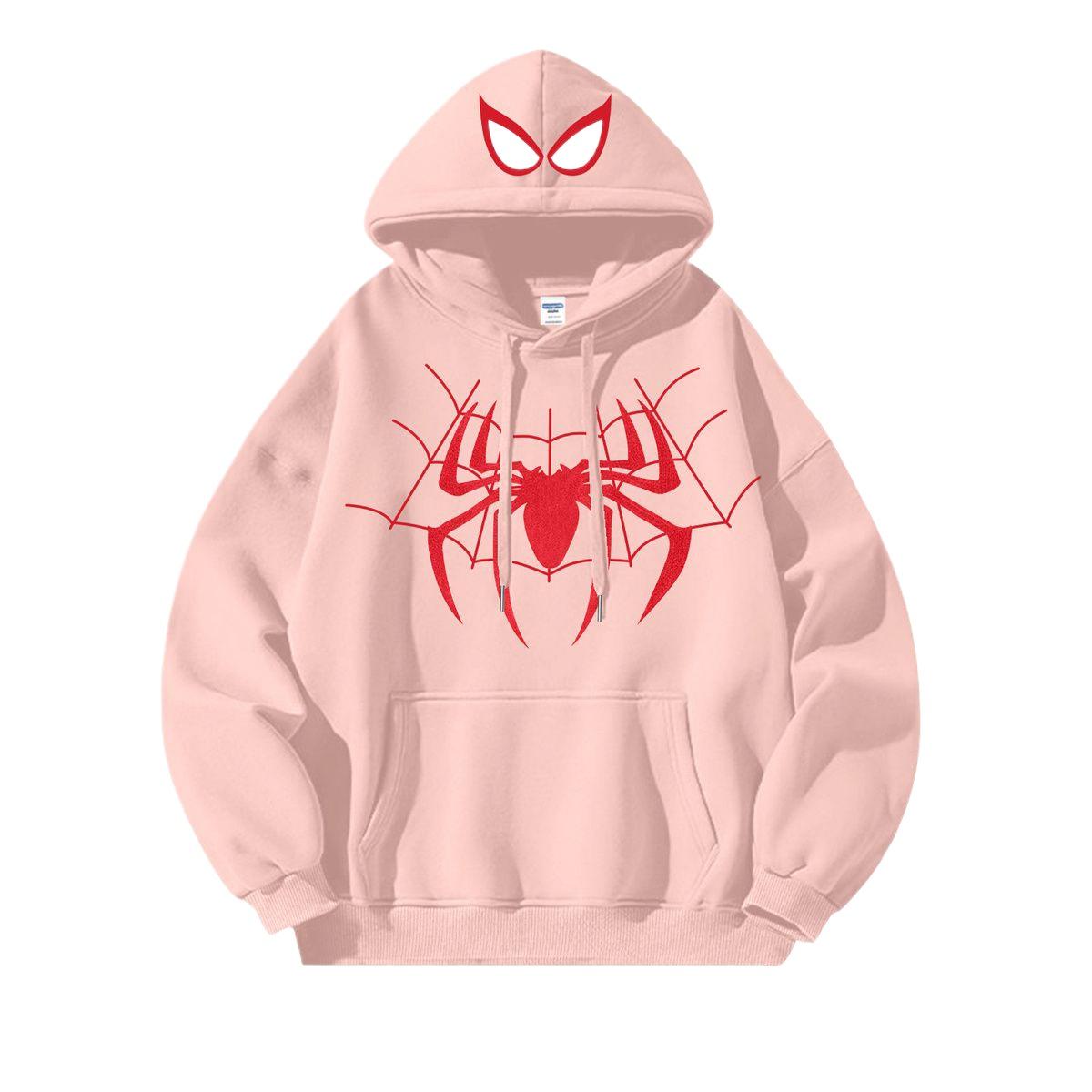 Amerikanischer Stil Retro Stil Spiderman Cartoon Anime Peripherie Jungen Hoodie für Frühling und Herbst Eltern-Kind-Hoodie 150 rosa