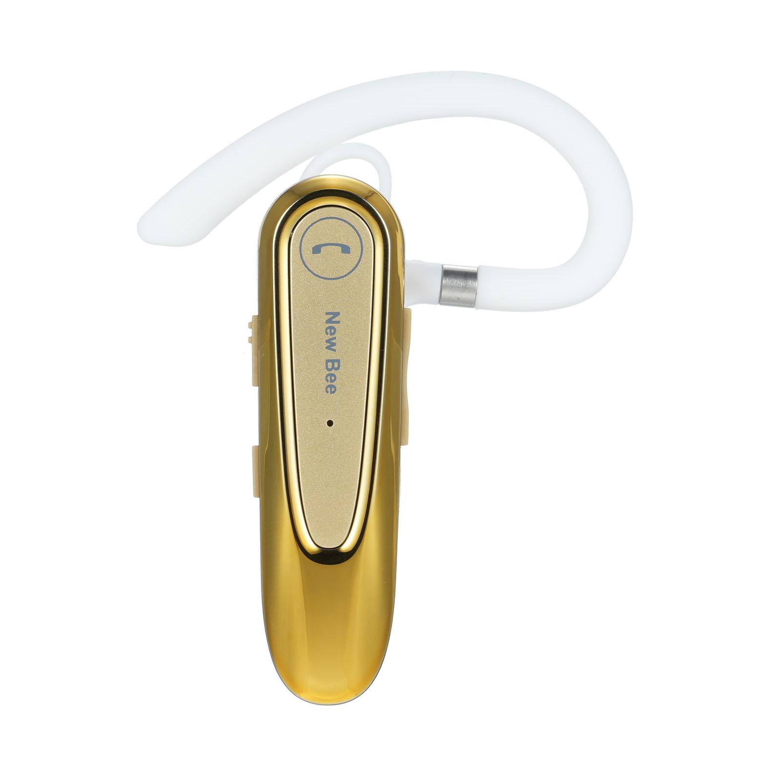 New Bee Business-Kopfhörer, einzelner In-Ear-Kopfhörer, kabellos, BT5.0, Freisprecheinrichtung mit Dual-Mikrofon, CVC8.0 goldgelb