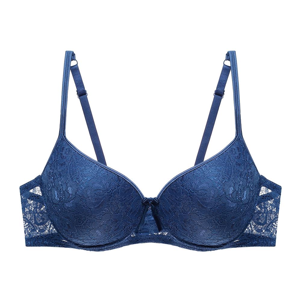 Artdewred Sexy Push-Up-BH Plus Size Damen BH Büstenhalter Plunge Dessous BHs für Damen Unterwäsche 90B blau