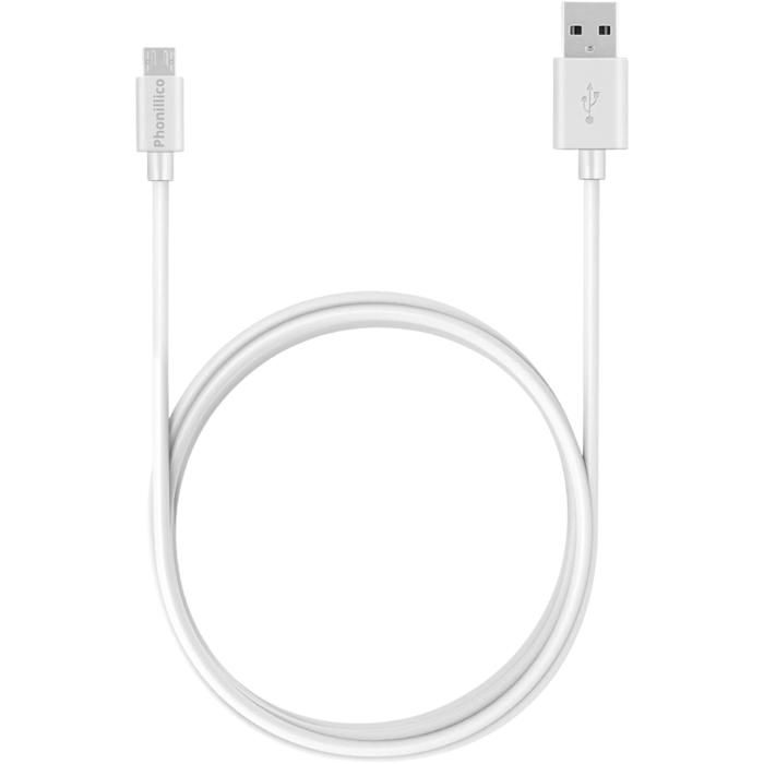 Kabel für Teufel Airy/Teufel Airy Sports/Airy True Wireless/Move BT - Micro-USB-Kabel Weiß 2 Meter Phonillico weiß