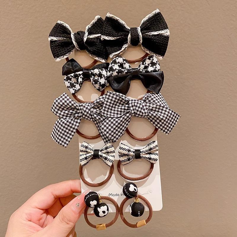 10 Teile/satz Cartoon Haar Band Bogen Haar Krawatten Blume Stirnbänder Prinzessin Elastische Gummibänder Haar Zubehör