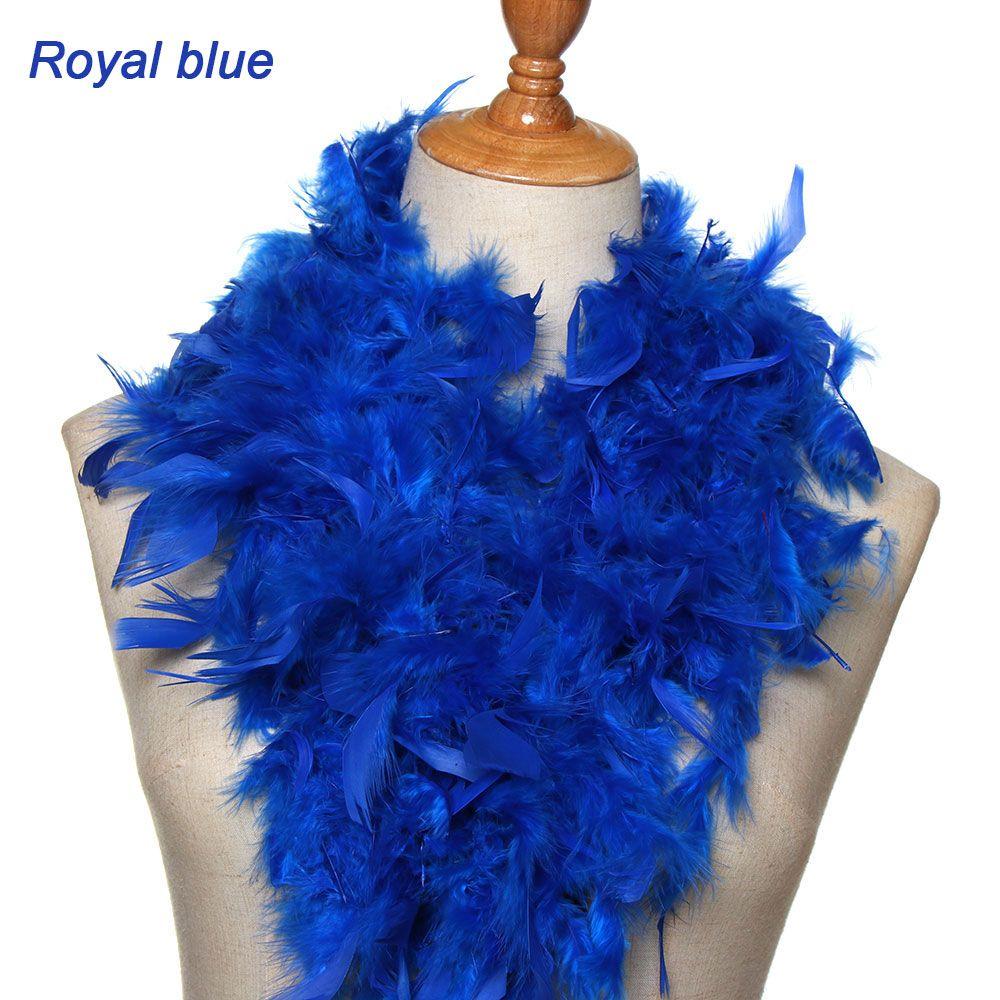 Kleid Cosplay Party Dekoration Flauschiges Kleidungsstück Accessoires Federboa Streifen Federn Bekleidung Stoff königsblau