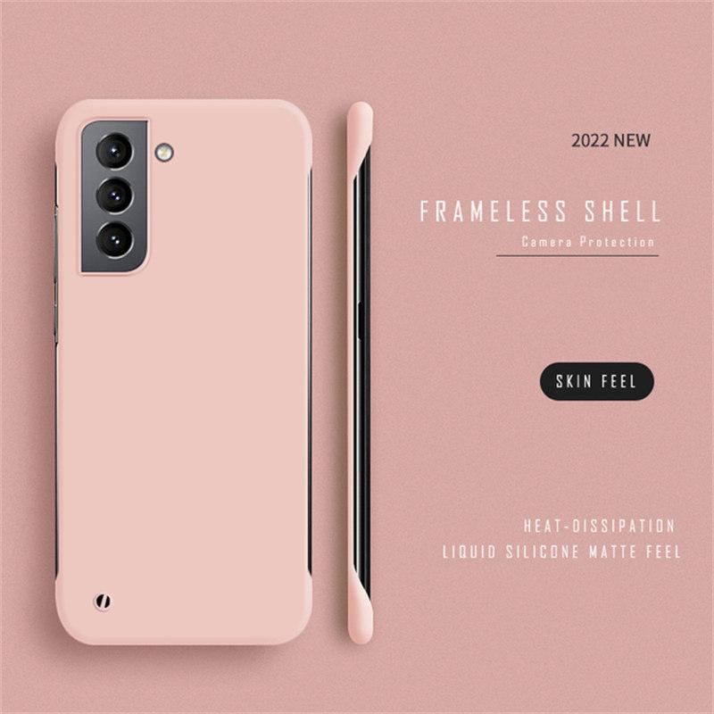 Dünne, schlanke, rahmenlose Hart-PC-Hülle für Samsung Galaxy S20 S22 S21 FE Ultra S10 Plus NOTE 20 Ultra Note 9 10 Plus Matte Cover Cases Samsung S21 Plus rosa
