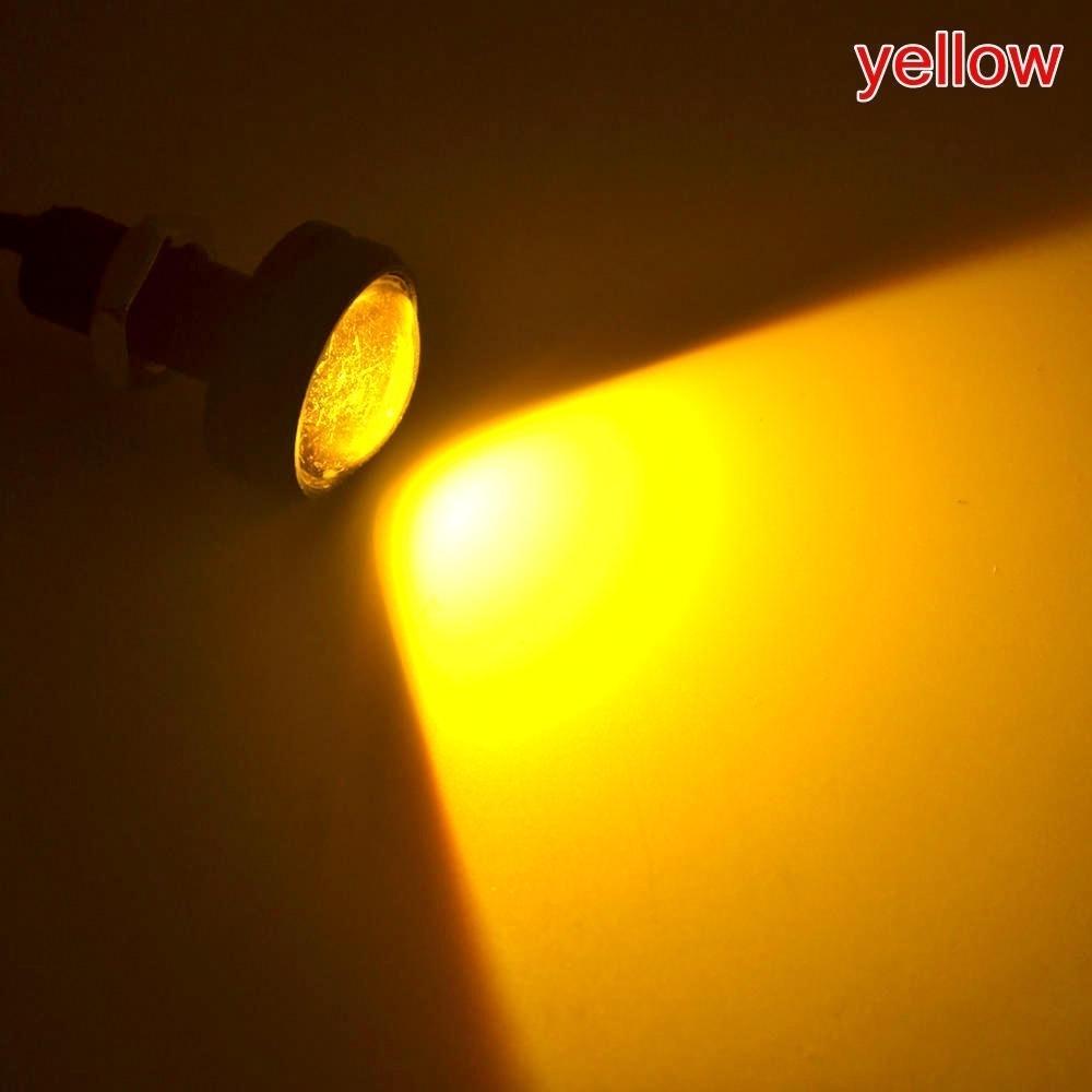 2Pcs 23mm 18mm Eagle Eye Licht Auto Led Tagfahrlicht Backup Motor Parkplatz Nebel Lampen 2X 23mm LED gelb