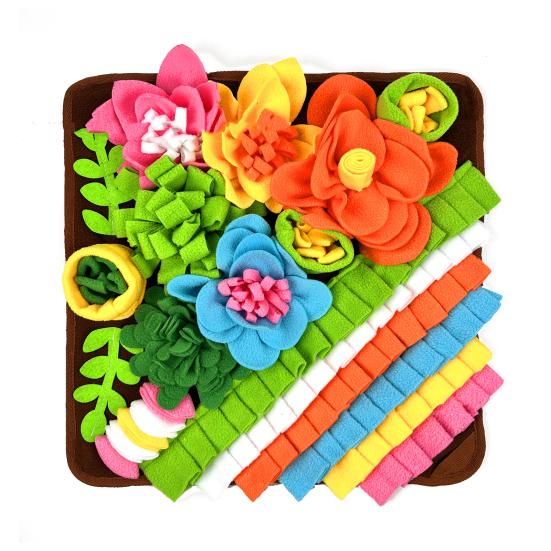Schnüffelmatte für Hunde, interaktives Hunde-Puzzle-Spielzeug, langsamer Futterspender für Hunde, Leckmatte, Futterunterlage für Hunde, Schnüffelmatte für Haustiere braun