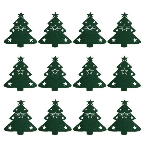 12Pcs Weihnachten Geschirr Halter Besteck Tasche Weihnachten Baum Besteck Taschen Abendessen Messer Gabel 12pcs grün