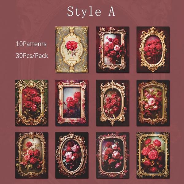 30 Stück/Packung Vintage Rose Serie Dekoratives Bastelpapier, perfekt für Collage, Journaling, Scrapbooking, DIY-Zubehör