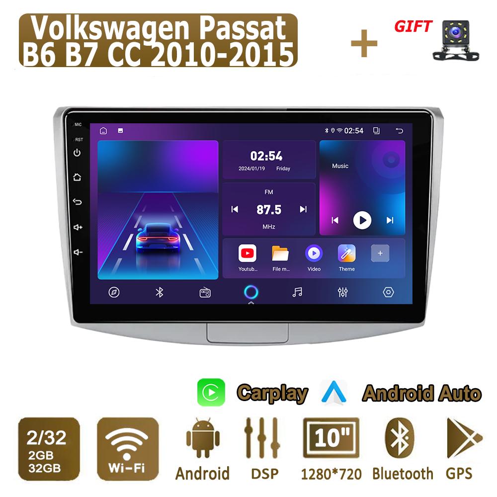 Android Carplay Autoradio für Volkswagen Passat B6 B7 CC 2010-2015 Multimedia-Player Head Unit Stereo GPS Navigation BT WIFI 2 + 32GB 2+32GB