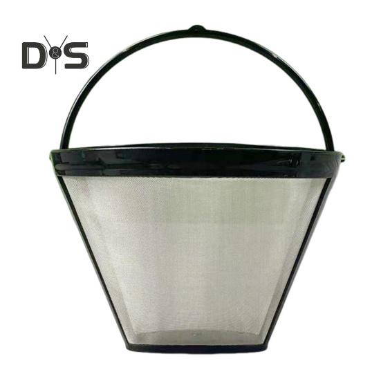 Kaffeefilter aus Edelstahl für Kaffeemaschine, wiederverwendbarer Teebereiter mit integriertem Griff, BPA-freies feinmaschiges Kaffeesieb, Filterkorb für Kaffeemaschine silber