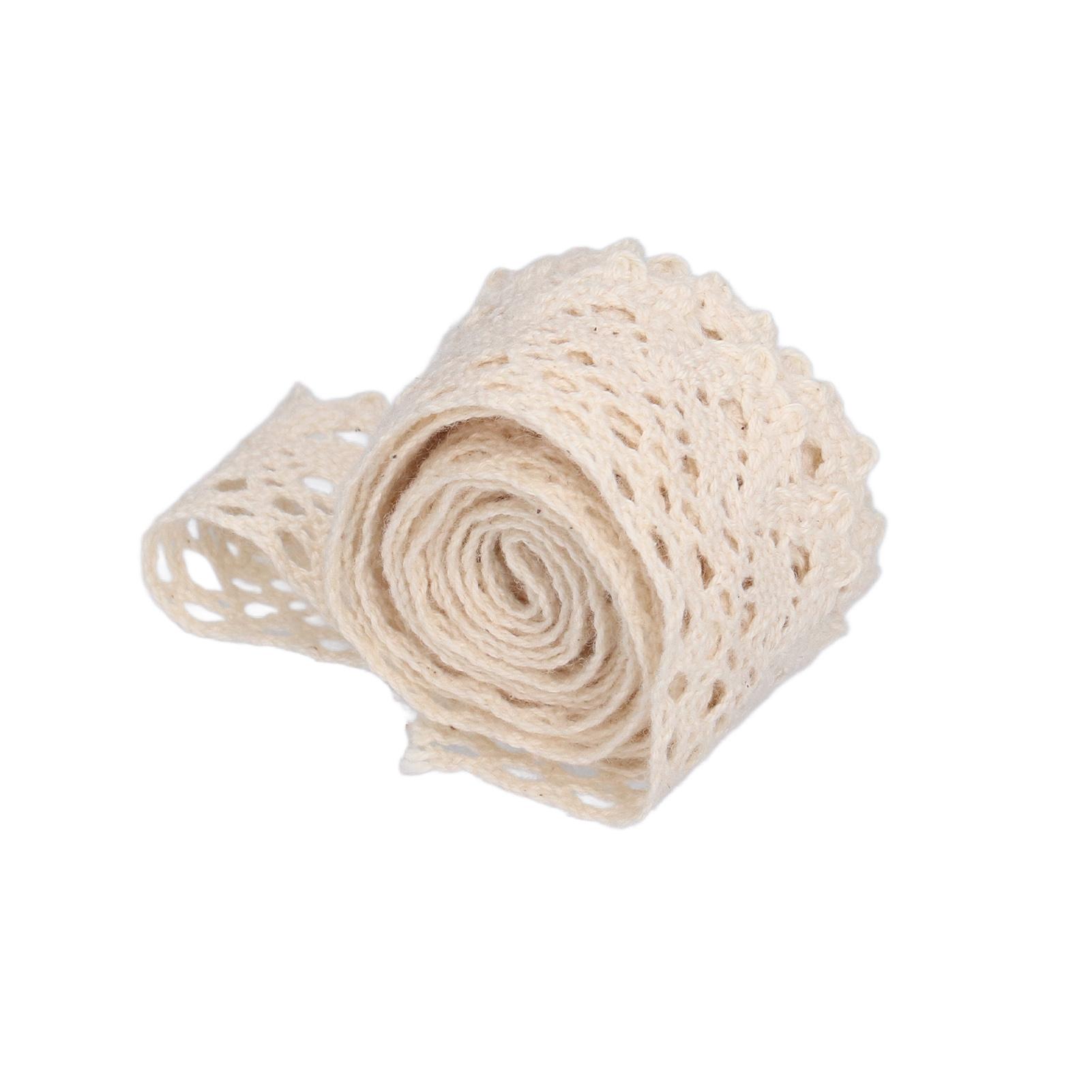 Spitzenband DIY Baumwollnetz 2,5 cm Breite 20 Yards Exquisite Spitzenborte für Vorhang Kleidung Tischdecke beige