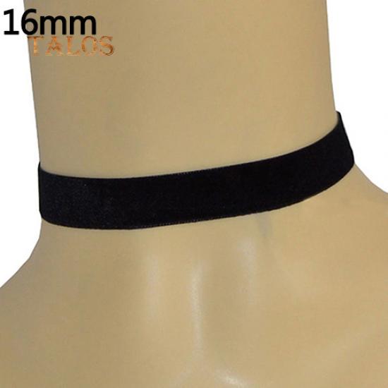 Frauen Dame Schwarz Samt Halsband Gothic Halskette Einfache Retro Schmuck Weihnachten Geschenk Suspension Schmuckstück Black Velvet 16mm