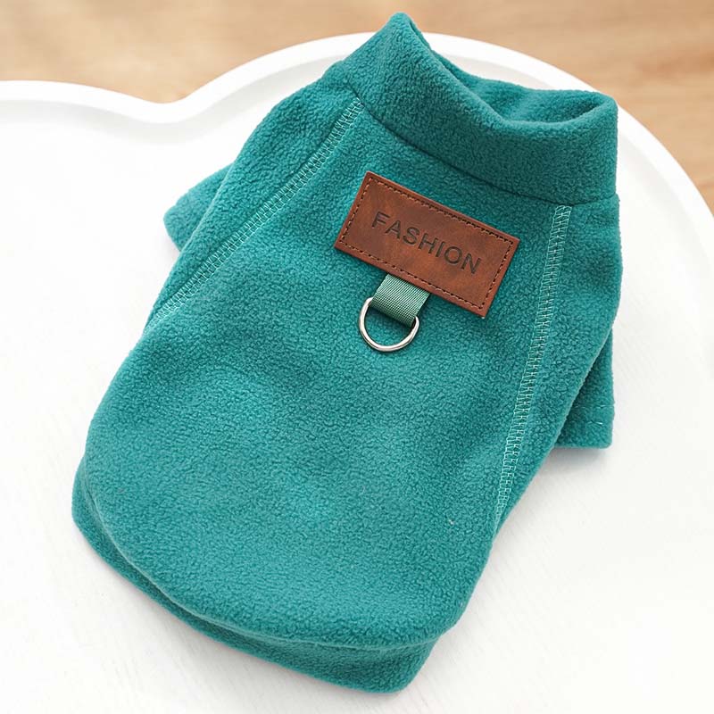Warmer Hundemantel für den Winter, weicher, dicker Hundepullover für kleine und mittelgroße Hunde, Katzen, Welpenweste, Französische Bulldogge, Chihuahua, Yorkies, Kostüme M grün