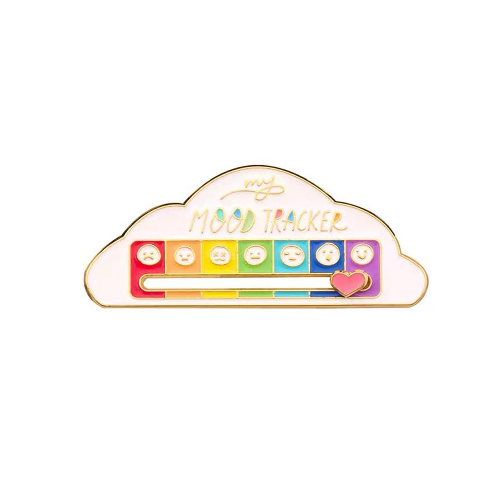 Emotionen Emaille Pins My Social Battery Mood Tracker Metallbrosche Abzeichen Modeschmuck Accessoires Revers auf Rucksack Dekoration White Cloud Type