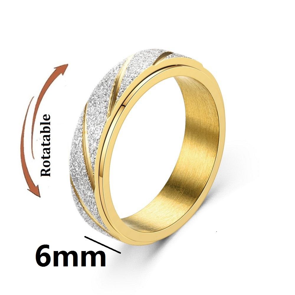Anti Stress Angst Fidget Spinner Paar Ringe Für Liebhaber Rotierenden Edelstahl Hochzeit Band Knuckle Ringe Schmuck Anillo 8