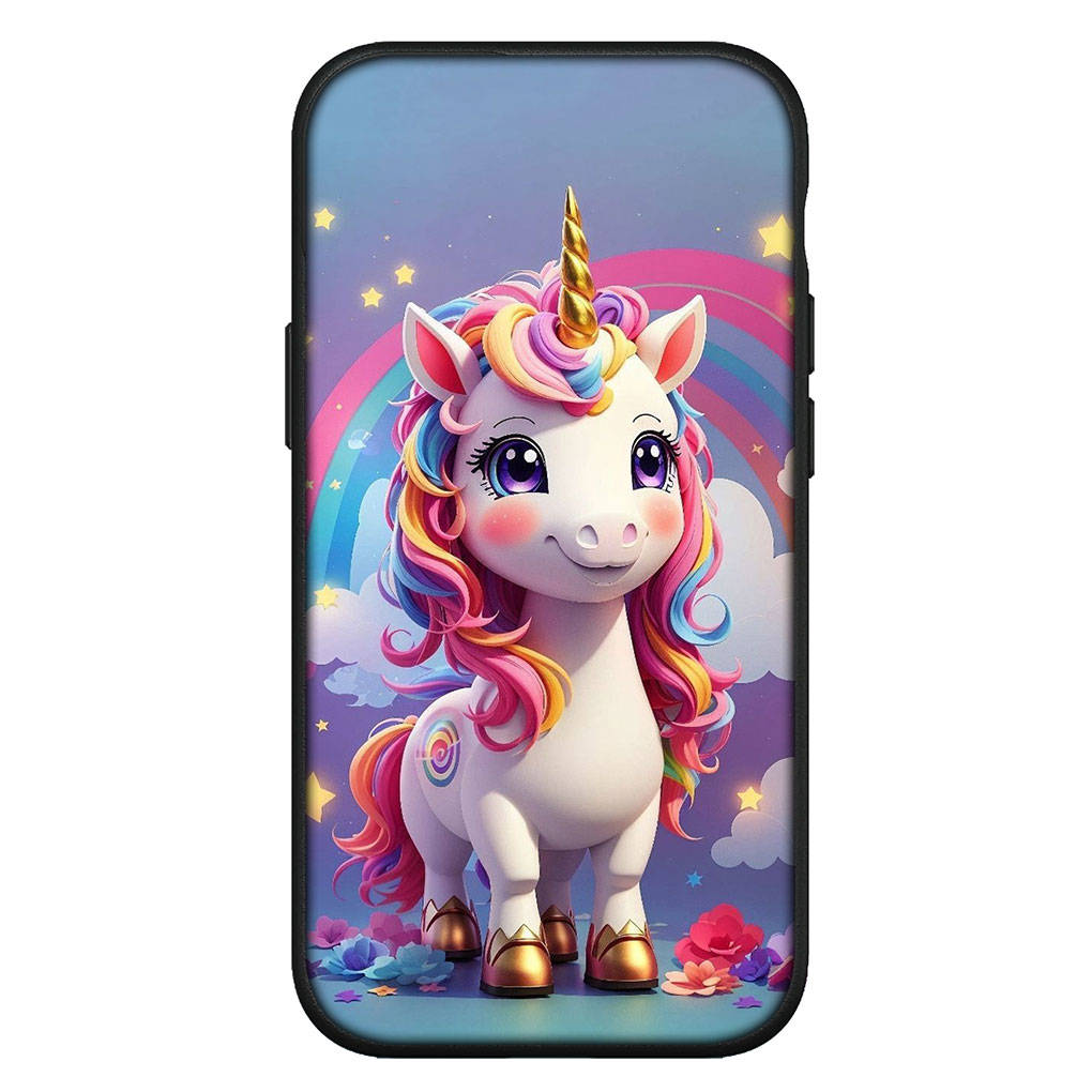 für iPhone 16 15 X XR Samsung Galaxy S24 S23 Plus Xiaomi Redmi Note 13 12 11 Pro Max 9 10 14 OPPO Huawei Cover Einhorn Regenbogen Pferd Anime Handyhülle for Samsung Galaxy A55 5G ceil