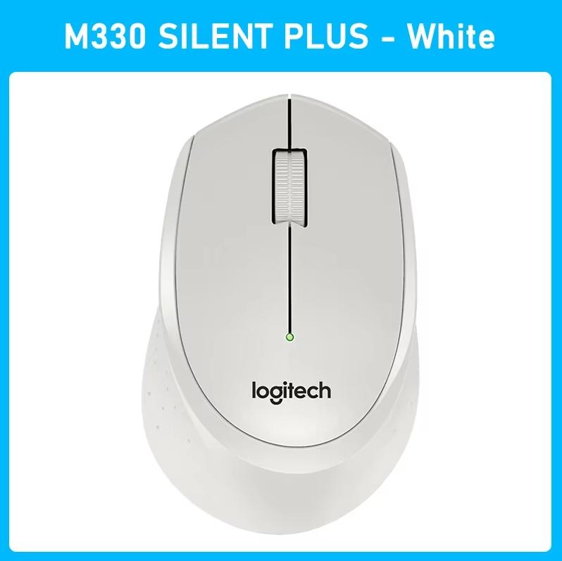 Logitech M330 Silent Mouse Kabellose Maus Büro-Maus Rechtshänder-Maus mit kabellosem Mikro-Empfänger weiß