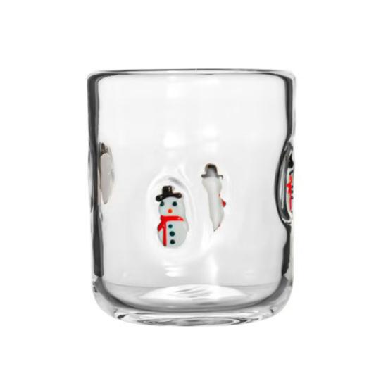 Weihnachts-Ikone Glas Feiertags-Themenlose Trinkgläser Einzigartiges Textur-Design Glaswaren Weihnachten Erntedankfest Partydeko 1pc Snowman
