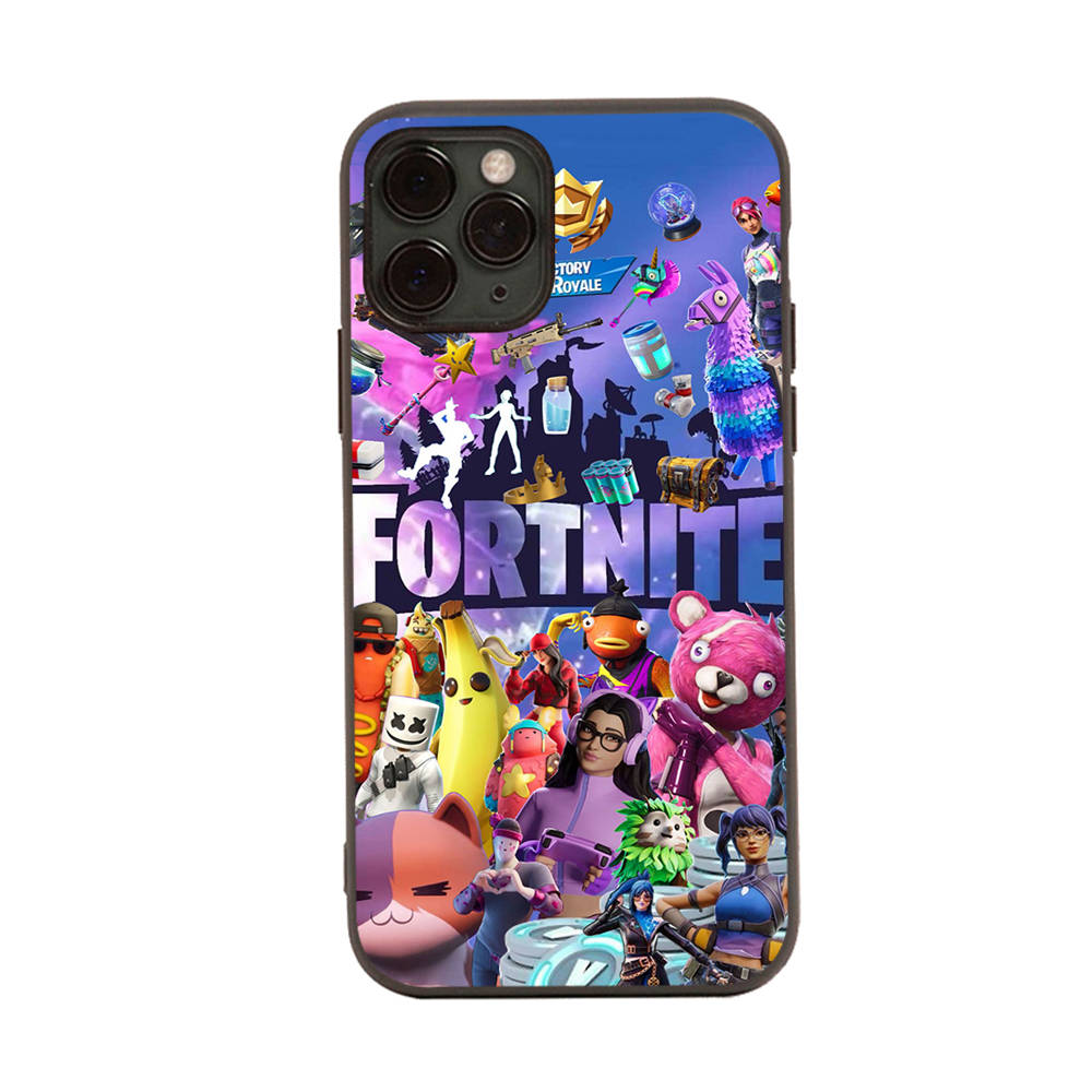 Hülle für iPhone 16 15 Plus 14 13 12 11 Pro 8 7 6S 6 SE 5S X XR XS Max Realme C30 C33 C31 9I Schwarze Softcover FI3 Fortnite Funny iPhone 13 Pro tiefseeblau