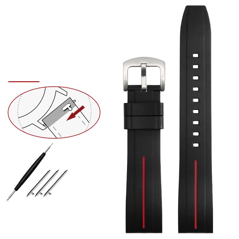 Hochwertiges Gummiarmband 20 mm 22 mm für Omega Seiko Rolex Tissot Tudor Uhrenarmband mit Schnellverschluss 22mm