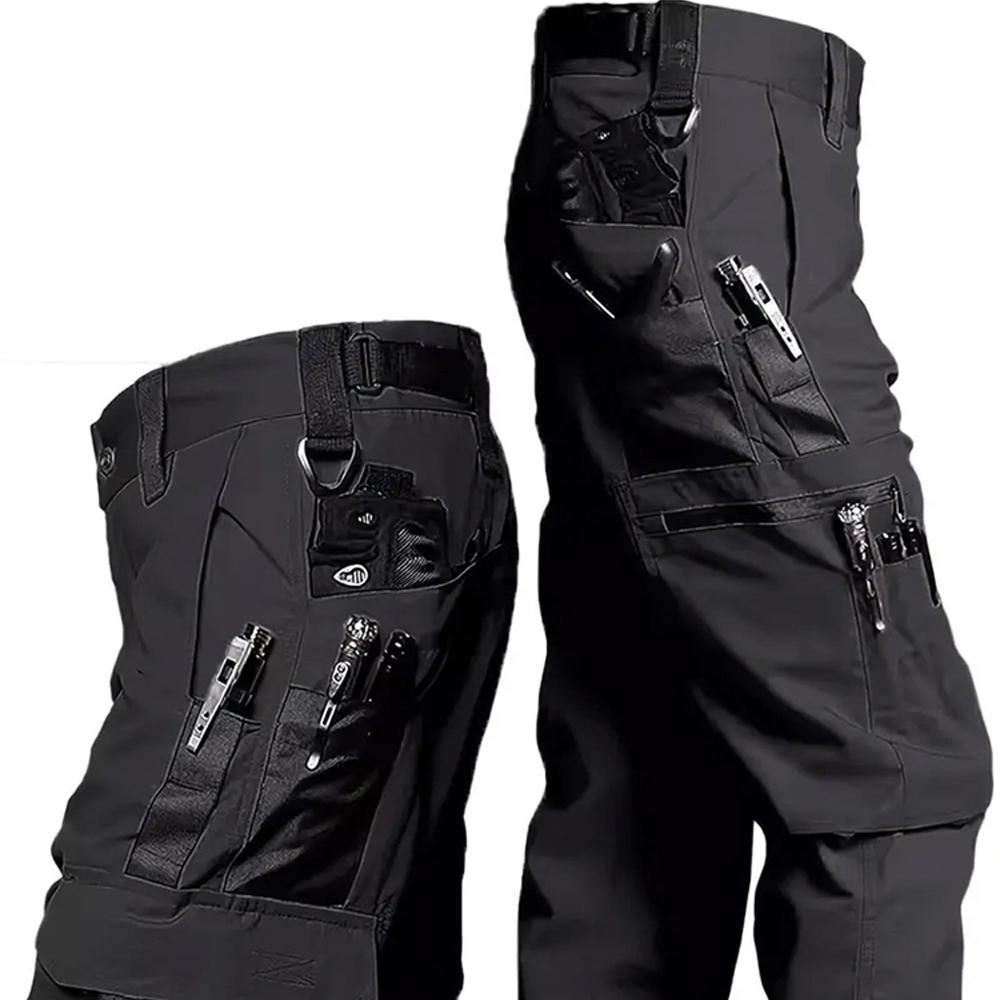 Herrenhose Outdoorhose mit Taschen, wasserdicht, Ripstop-Hose, Arbeitskleidung, Wanderhose, Jogger, Herrenbekleidung XS schwarz