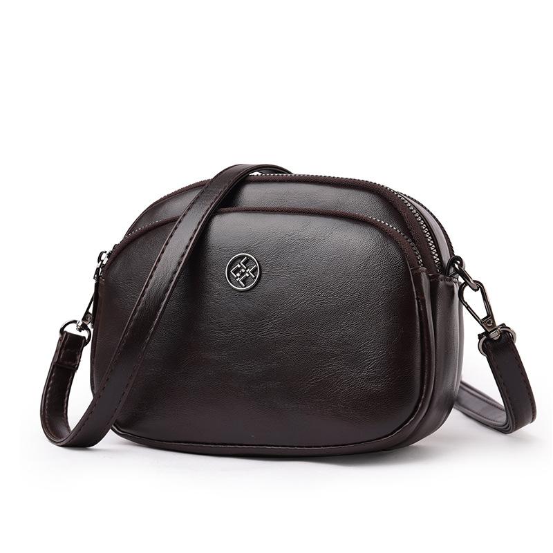 Neue große Kapazität Mehrschichtig Einfach und Modisch Damen Tasche Vielseitig Kleine Runde Tasche Ein Schulter Crossbody Tasche gray