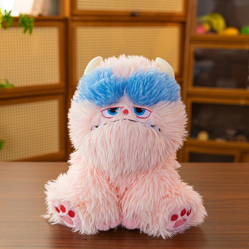 Neue hässliche süße langhaarige Monster Puppe Plüsch Puppe süße Monster Spielzeug Kissen Geburtstagsgeschenk 27 cm white