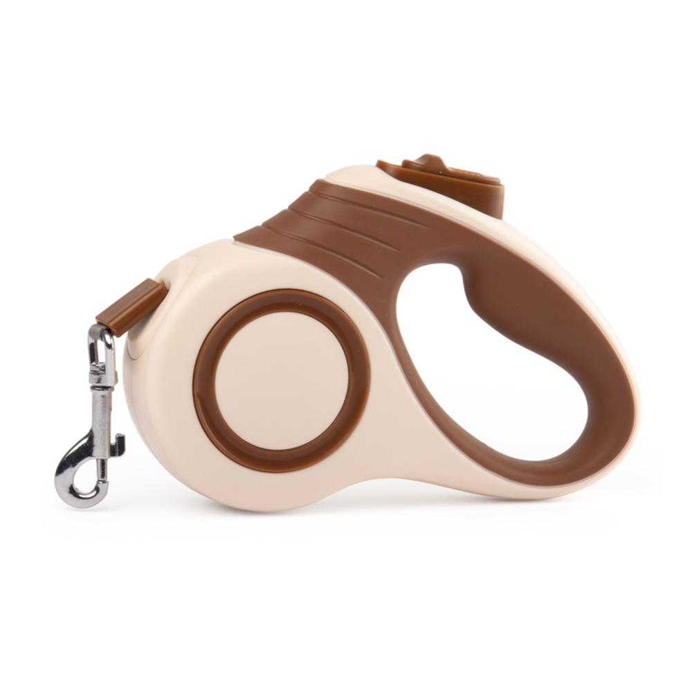 Einziehbare LED-Hundeleine - Selbstverriegelndes Sicherheitsband für kleine/mittlere Hunde - Leuchtet im Dunkeln Haustier-Gehleine für Pudel & Welpen (Dark Brown,5 meters) dunkelbraune