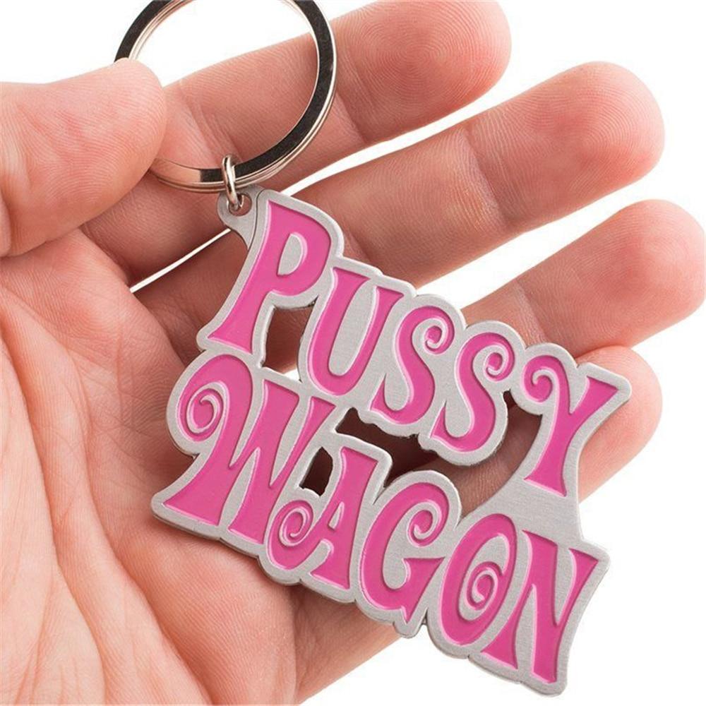 Neue Rockmusik Pussy Wagon Metall-Schlüsselanhänger, wie in Kill Bill Brand Uma Thurman Schlüsselanhänger Chaveiro Auto-Schlüsselanhänger zu sehen