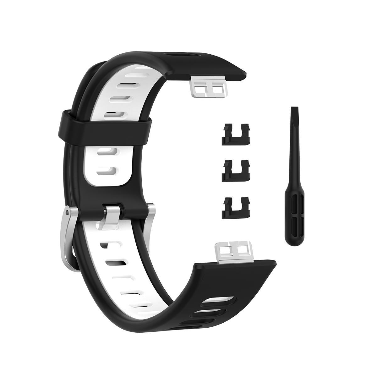 Armband für Huawei Watch Fit Armband Smart Silikon Uhrenarmband Armband Watch fit Special Edition Armband Druck Zubehör Sport only the strap schwarz weiße