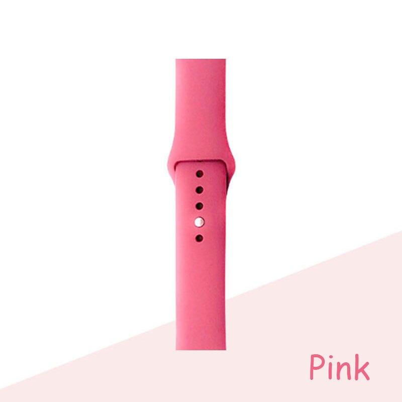 Silikonarmband für Apple Watch Armband 44 mm 40 mm 38 mm 42 mm Armband für Apple Watch Band Correa für Iwatch Series7 6 Se 5 4 3 42 44mm SM pink