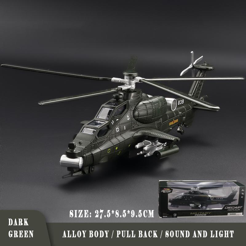 Z-10 Simulierter Hubschrauber aus Legierung LH839 Flugzeugmodell Druckgussspielzeug für Kinder, 10 Jahre altes Kinderspielzeug Size:27.5*8.5*9.5cm schwarz