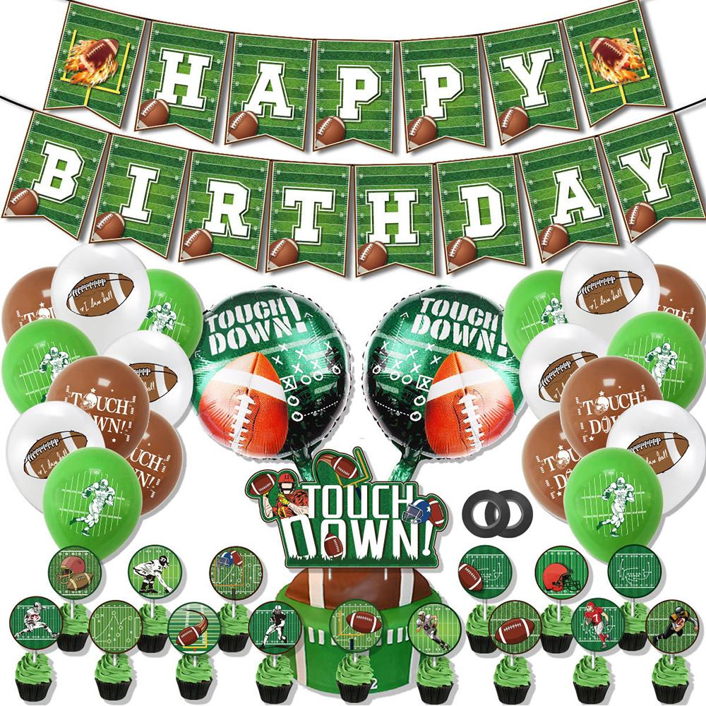 Der American-Football-Ballon enthält einen Banner-Kuchenaufsatz aus Latex und einen Aluminiumfolienballon