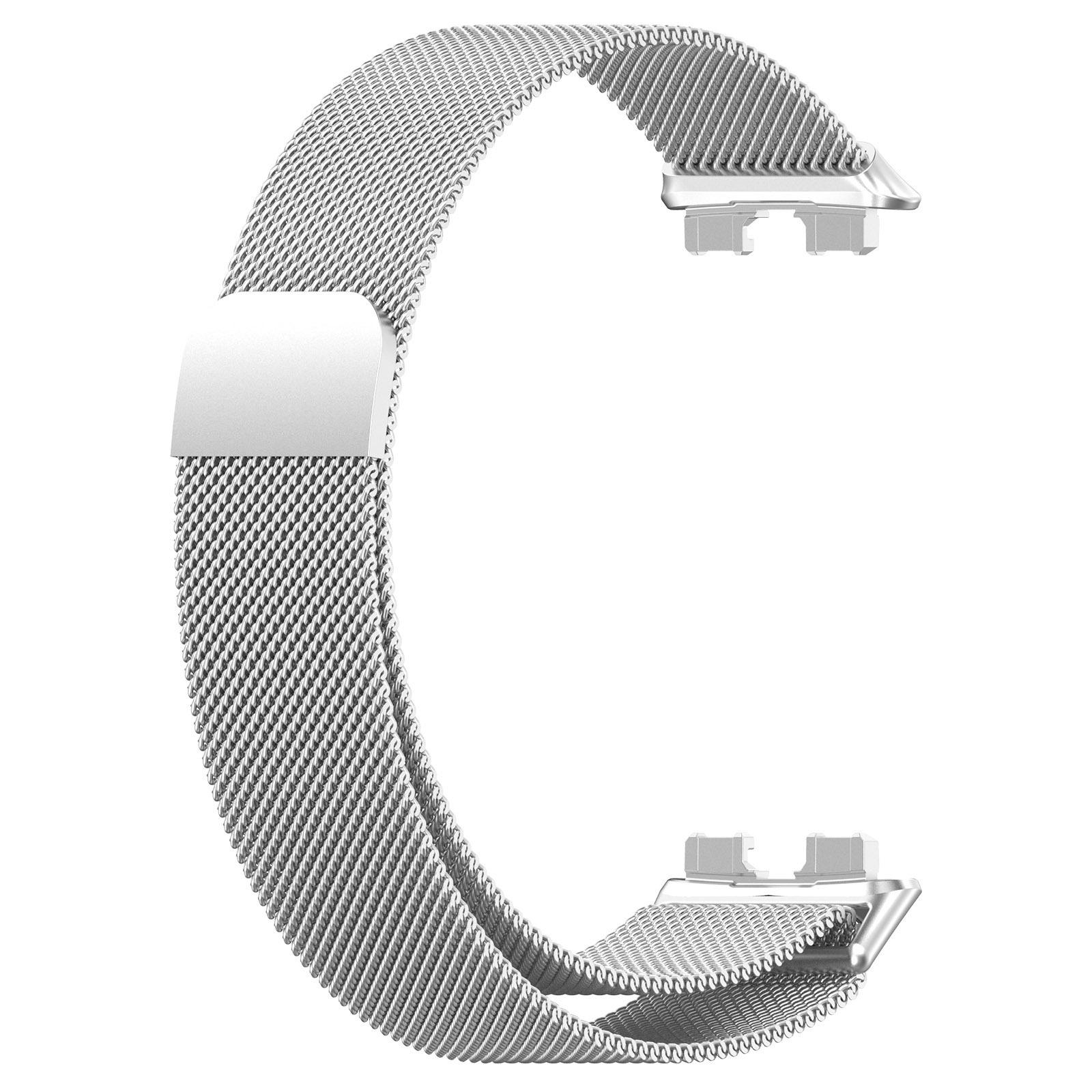 Magnetisches Metall-Milanese-Armband Für Huawei Band 10 Smartwatch-Armband Für Huawei Band10 9 8 NFC-Gehäuse Armband Zubehör Huawei band 9 NFC silber