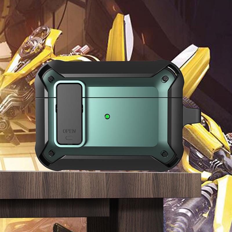 Schalterabdeckung für Airpods Pro Hülle TPU PC Schutzhülle für Apple AirPods 3 2 Hülle Zubehör Drahtloser Kopfhörer mit Schlüsselanhänger For Airpods 1/2 grün