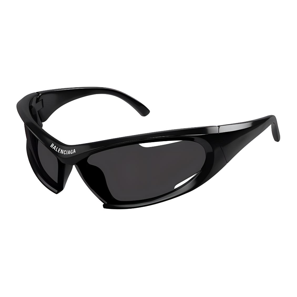 Balenciaga Sonnenbrille mit hohlem Glas, unregelmäßige Form, Unisex, Schwarz BB0318S001 Basic Packaging-Eyeglass Case,78,Black black