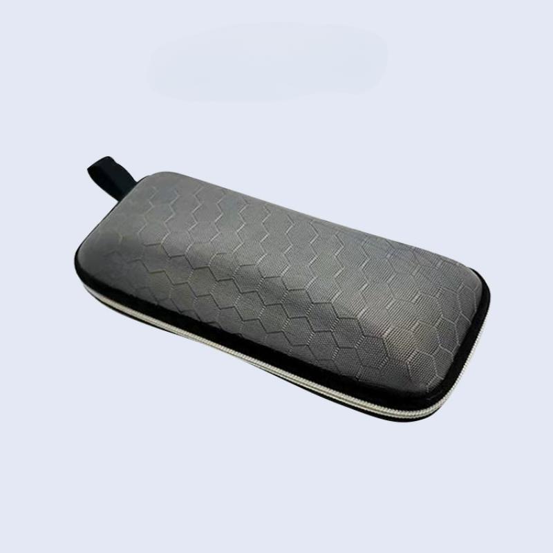 Brillenetuis decken Sonnenbrillen-Etui für Damen, Brillenetui mit Trageband und Reißverschluss ab, Brillenetuis für Herren grau