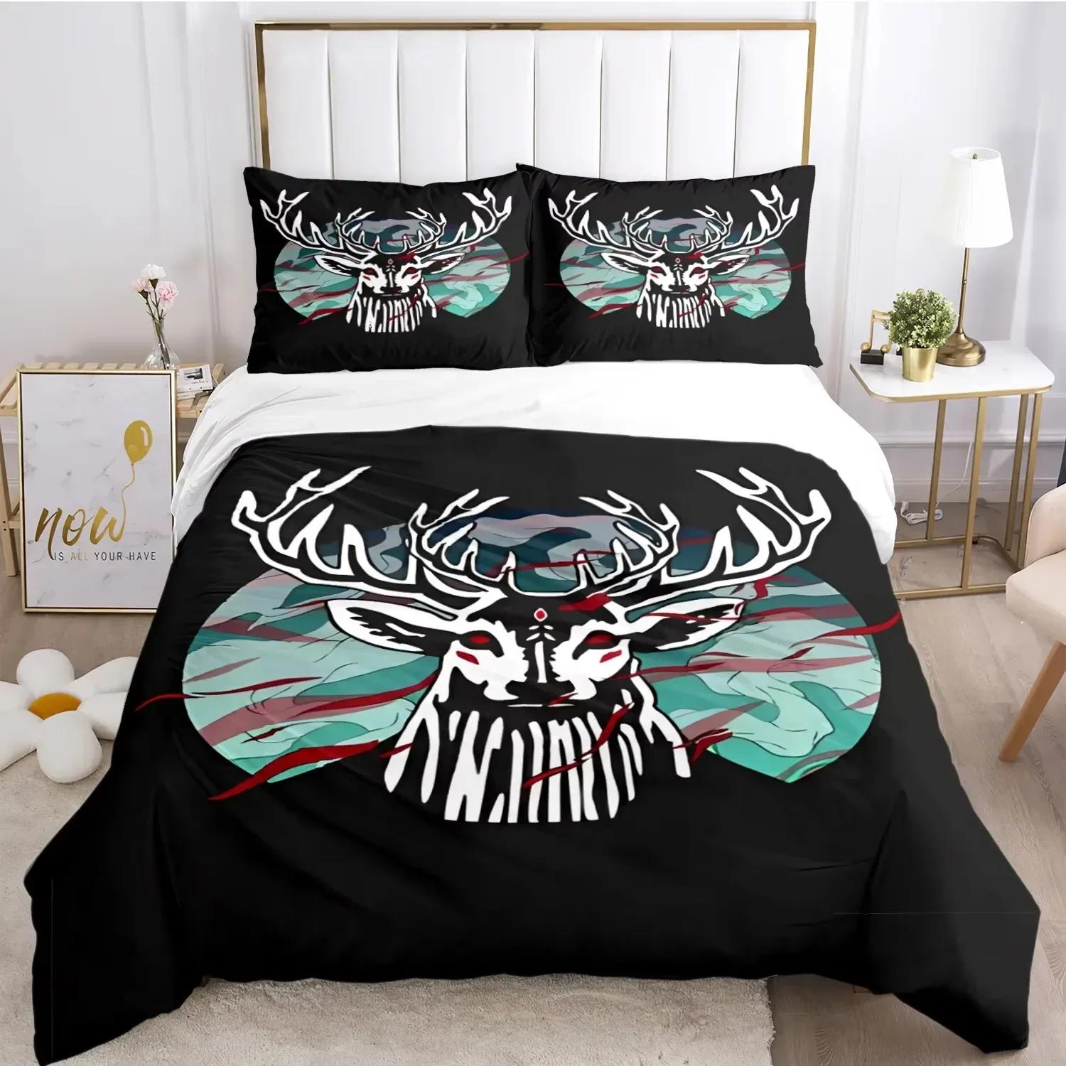 Neue J-Jagermeister Hirsch Bettwäsche Kawaii Decke Bettwäsche-Sets Weiche Bettbezüge und Kissenbezüge Einzel Doppel Queen King AU Single 140x210cm
