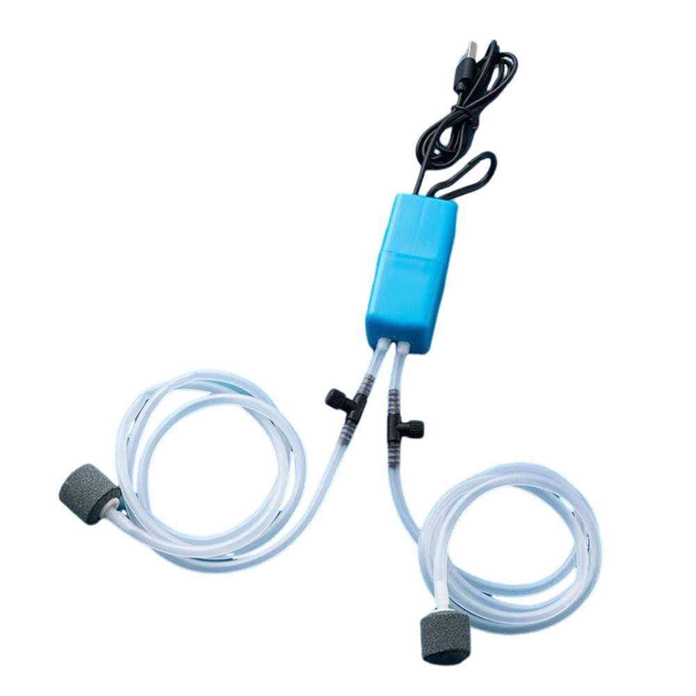 1PC Mini-Aquarium-Luftpumpen-Set, Sauerstoffpumpe mit Luftstein, leiser, energieeffizienter USB-Aquariumfilter, Angeltank-Zubehör blau