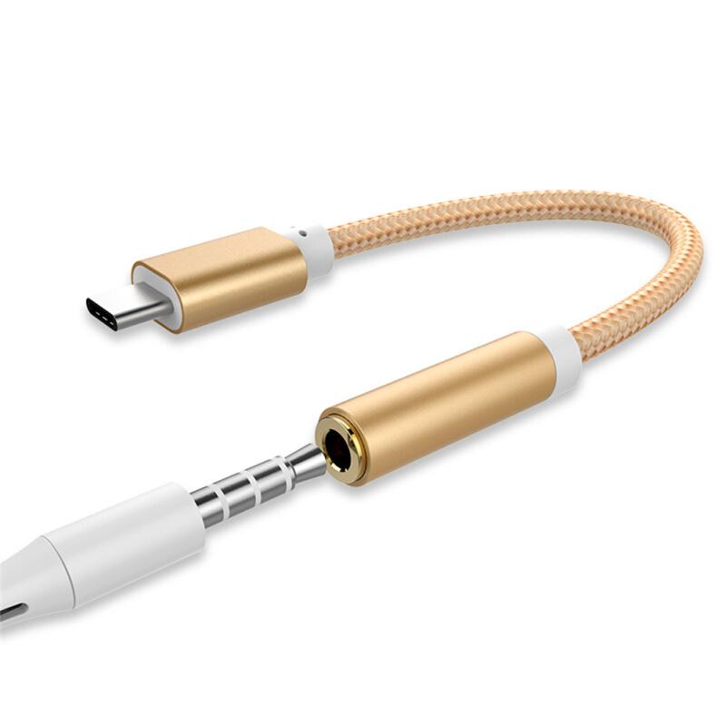 Typ C auf 3,5 mm Klinke Kopfhörer Audio Adapter Aux Kabel USB C Stecker auf 3,5 Buchse Audio Aux Konverter gold