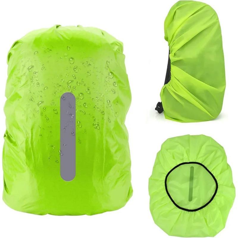 Reflektierende wasserdichte Rucksack Regenschutz Outdoor Sport Nacht Radfahren Sicherheitslicht Regenschutz Tasche Outdoor Camping Wandern M 40-50L grün